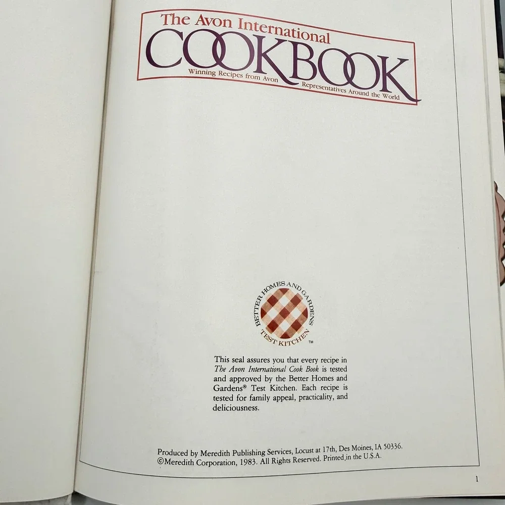 Vintage 1983 The Avon International Cookbook Hardcover Better Homes and Gardens